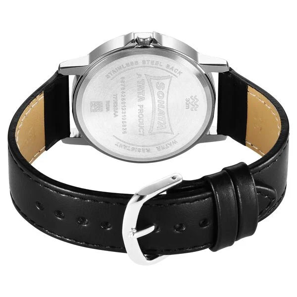 Sonata Quartz Analog Silver Dial Watch for Men - 77083SL08 - KRISHNA WATCH COMPANY