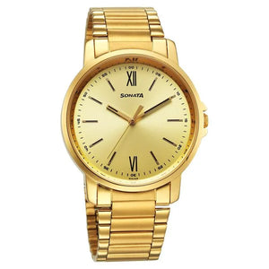 Sonata Traditional Essentials Quartz Analog Watch for Men - 77083YM05 - KRISHNA WATCH COMPANY