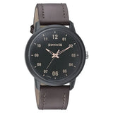 Sonata Quartz Analog Green Dial Leather Strap Watch for Men 77085pl02w - KRISHNA WATCH COMPANY