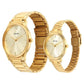 Sonata Pair Quartz Analog Champagne Dial Stainless Steel Strap Watch for Couple 7710587050ym01