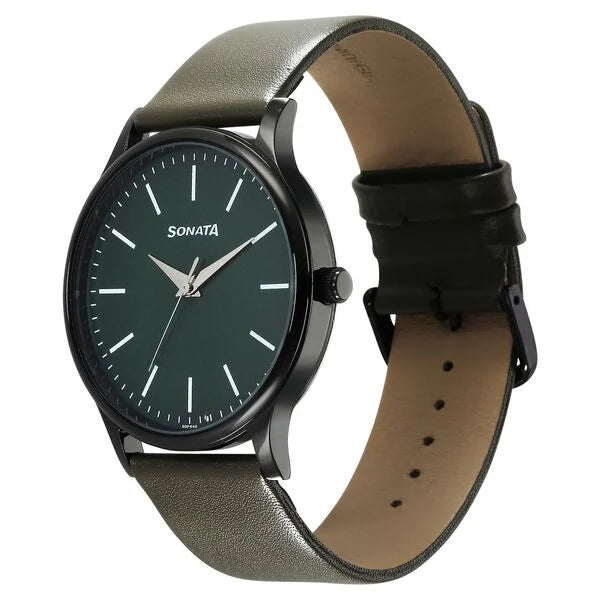 Sonata Aspire Quartz Analog Watch for Men - 77105NL10W - KRISHNA WATCH COMPANY