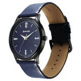 Sonata Aspire Quartz Analog Blue Dial Leather Strap Watch for Men 77105nl11w