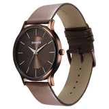 Sonata Aspire Quartz Analog Brown Dial Leather Strap Watch for Men ns77105ql02w / 77105ql02w