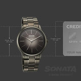 Sonata Aspire Quartz Analog Grey Dial Stainless Steel Strap Watch For Men 77105qm07w