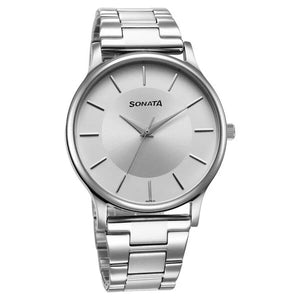 Sonata Aspire Quartz Analog Watch for Men - 77105SM10W - KRISHNA WATCH COMPANY