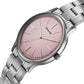 Sonata Aspire Quartz Analog Pink Dial Stainless Steel Strap Watch For Men 77105sm28w