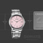 Sonata Aspire Quartz Analog Pink Dial Stainless Steel Strap Watch For Men 77105sm28w