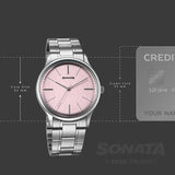 Sonata Aspire Quartz Analog Pink Dial Watch For Men - 77105SM28W