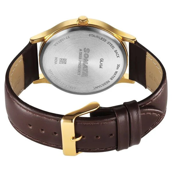 Sonata Traditional Essentials Quartz Analog Watch For Men 77105yl04w