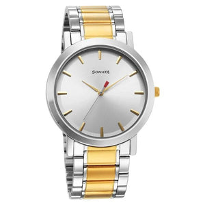 Sonata Utsav Quartz Analog Silver Dial Watch for Men 77108bm04 - KRISHNA WATCH COMPANY