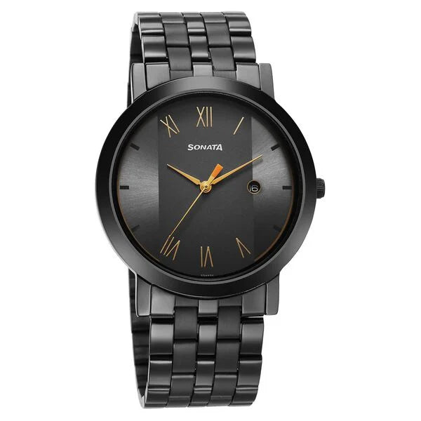 Sonata Quartz Analog with Date Utsav Watch for Men 77108nm01 - KRISHNA WATCH COMPANY