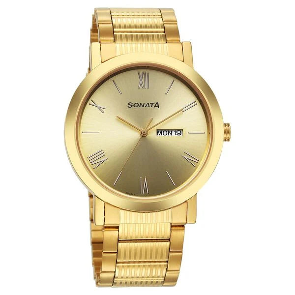 Sonata Utsav Quartz Analog 77108YM11 - KRISHNA WATCH COMPANY