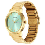 Sonata Utsav Quartz Analog with Day and Date Green Dial Stainless Steel Strap Watch for Men 77108YM12
