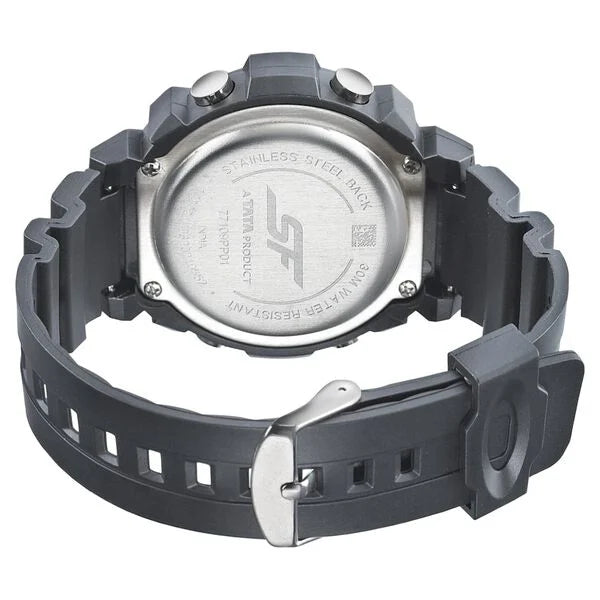 SF Digital Dial Black PU Strap Watch for Men 77109pp01