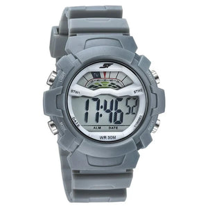 SF Digital Dial Grey PU Strap Watch for Men 77109pp05 - KRISHNA WATCH COMPANY
