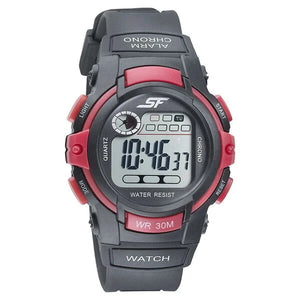 SF Digital Dial Black PU Strap Watch for Men 77110pp01 - KRISHNA WATCH COMPANY