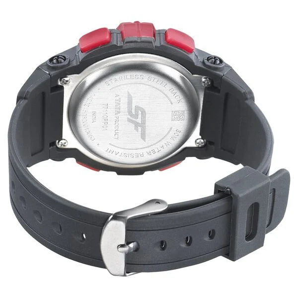 SF Digital Dial Black PU Strap Watch for Men 77110pp01