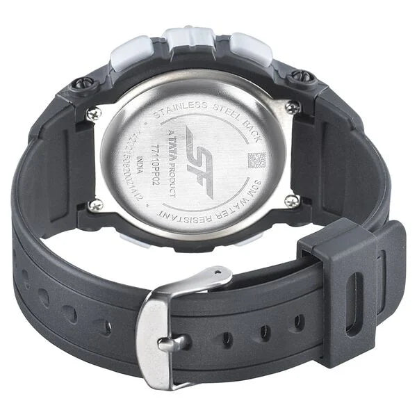 SF Digital Dial Black PU Strap Watch for Men 77110pp02