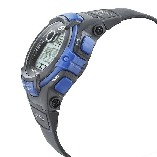 SF Digital Dial Black PU Strap Watch for Men 77110pp03