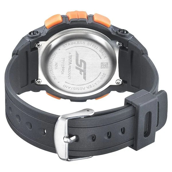 SF Digital Dial Black PU Strap Watch for Men 77110pp04