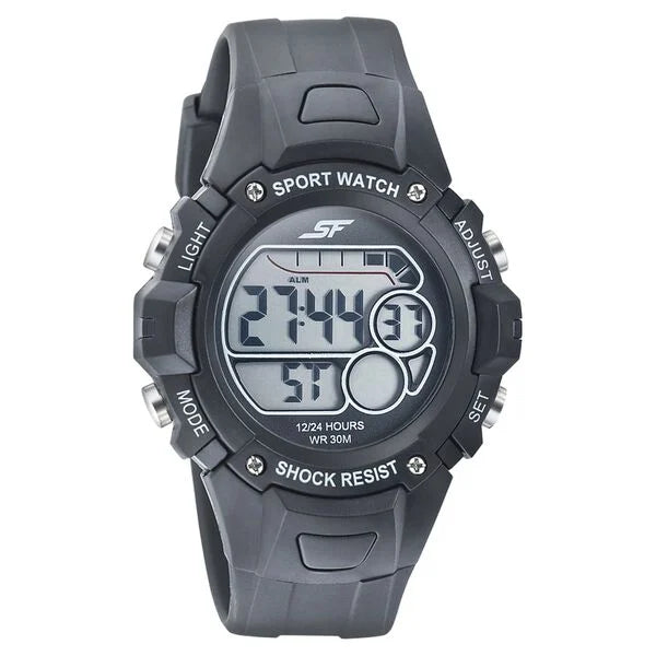 SF Digital Dial Black PU Strap Watch for Men NT77111PP02