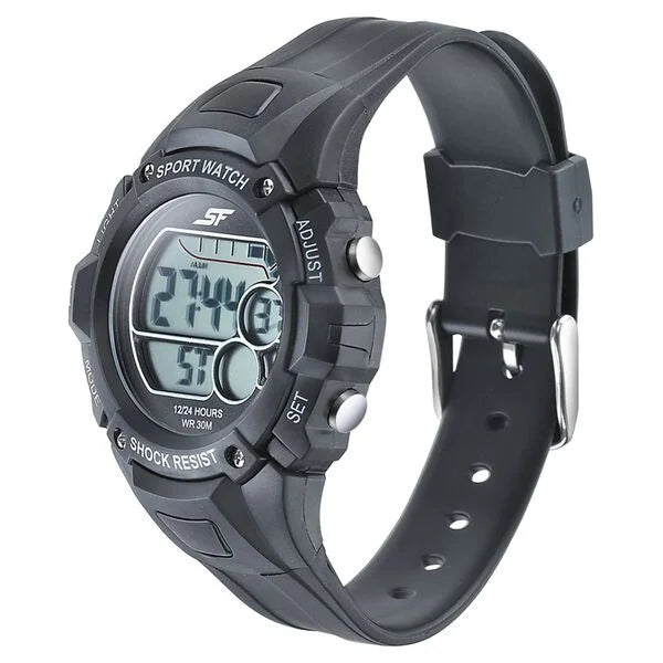 SF Digital Dial Black PU Strap Watch for Men NT77111PP02