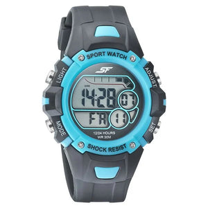 SF Digital Dial Black PU Strap Watch for Men 77111pp04 - KRISHNA WATCH COMPANY
