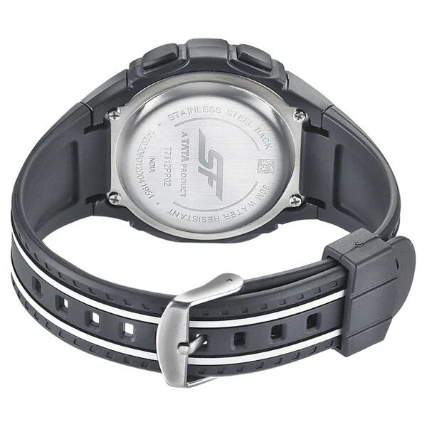 SF Digital Dial Black PU Strap Watch for Men 77112pp02