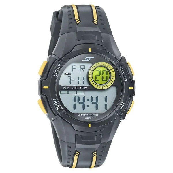 SF Digital Dial Black PU Strap Watch for Men 77112pp03
