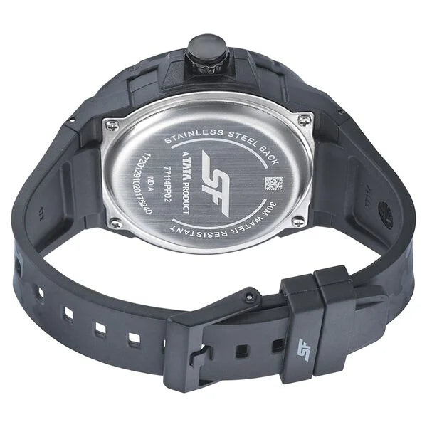 SF Turbo Quartz Analog Multicoloured Dial PU Strap Watch for Men 77114pp02w