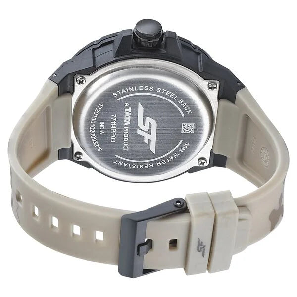 SF Turbo Quartz Analog Multicoloured Dial PU Strap Watch for Men 77114pp03w