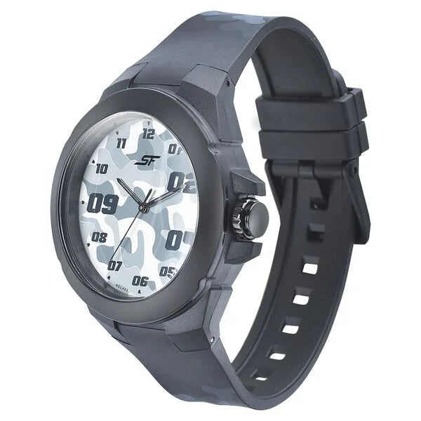 SF Turbo Quartz Analog Multicoloured Dial PU Strap Watch for Men 77114pp04w