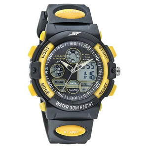 SF Quartz Analog Digital Black Dial PU Strap Watch for Men 77116pp01w - KRISHNA WATCH COMPANY