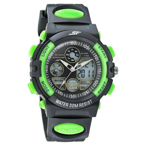 SF Quartz Analog Digital Black Dial PU Strap Watch for Men 77116pp02w - KRISHNA WATCH COMPANY