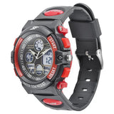 SF Quartz Analog Digital Black Dial PU Strap Watch for Men 77116pp03w