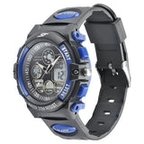 SF Quartz Analog Digital Black Dial PU Strap Watch for Men 77116pp04w