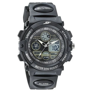 SF Hustler Quartz Digital Analog Digital Black Dial Black PU Strap Watch For Men 77116pp05w - KRISHNA WATCH COMPANY