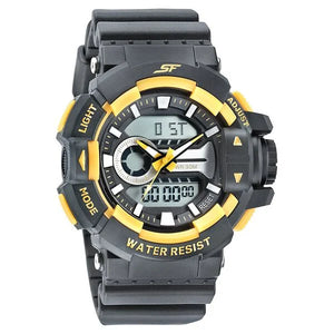 SF Quartz Analog Digital Black Dial PU Strap Watch for Men ns77118pp03w / 77118pp03w - KRISHNA WATCH COMPANY