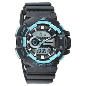 Sonata Quartz Analog Digital Black Dial PU Strap Watch for Men - 77118PP05W - KRISHNA WATCH COMPANY