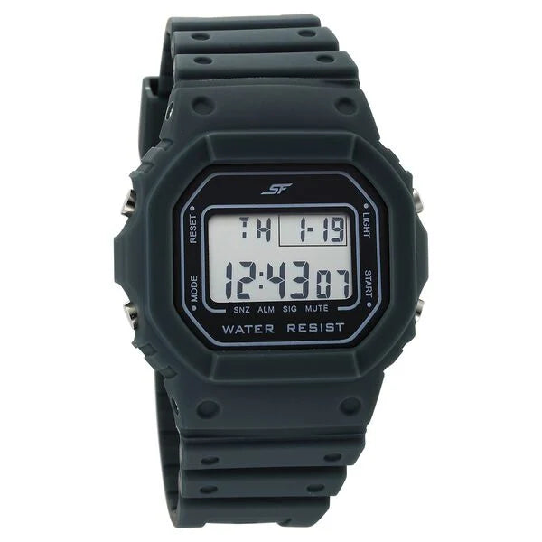 SF Hexa Digital Dial Unisex Watch With Polyurethane Strap 77122pp01