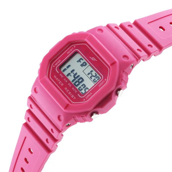 SF Hexa Digital Dial Women Watch With Polyurethane Strap 77122pp04