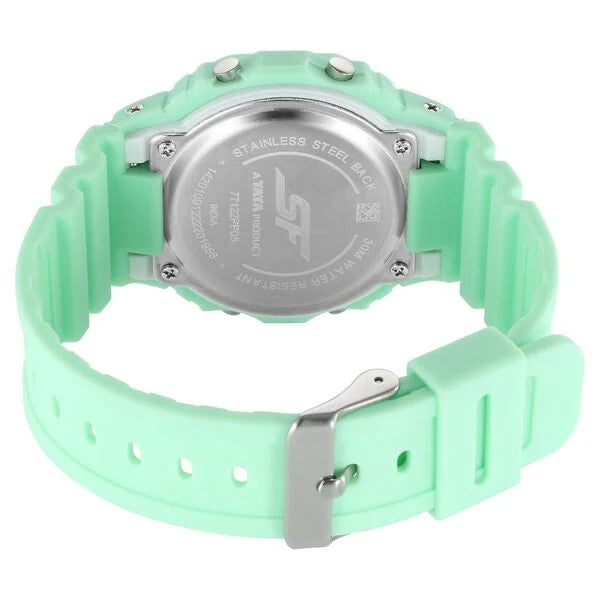 SF Digital Dial Green Polyurethane Strap Watch For Unisex 77122pp05