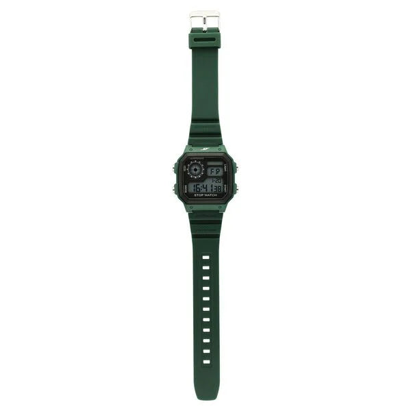 SF Digital Dial Green PU Strap Watch For Unisex 77123pp03