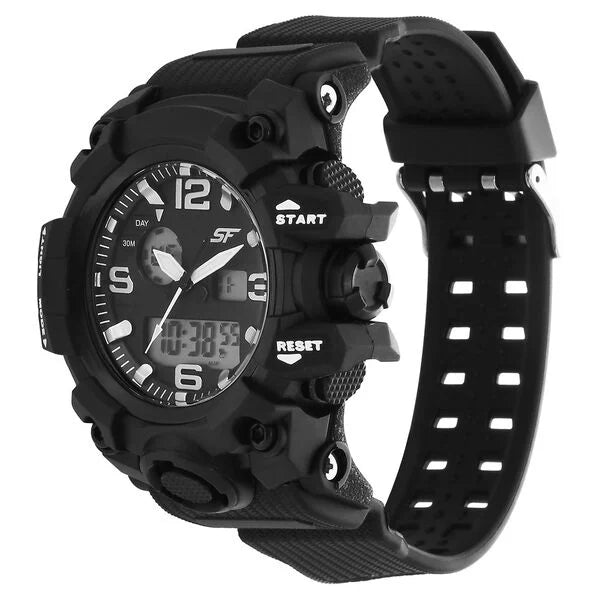 SF Sparq Ana Digi Black Dial Polyurethane Strap Watch for Men 77129pp01w