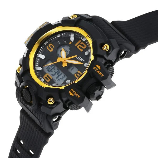 SF Sparq Quartz Digital Analog Digital Black Round Dial Black Polyurethane Strap Watch For Men 77129pp05w - KRISHNA WATCH COMPANY