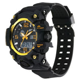 SF Sparq Quartz Digital Analog Digital Black Round Dial Black Polyurethane Strap Watch For Men 77129pp05w