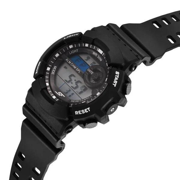SF Sporty Digital Black Dial Polyurethane Strap Watch for Men 77130pp01w