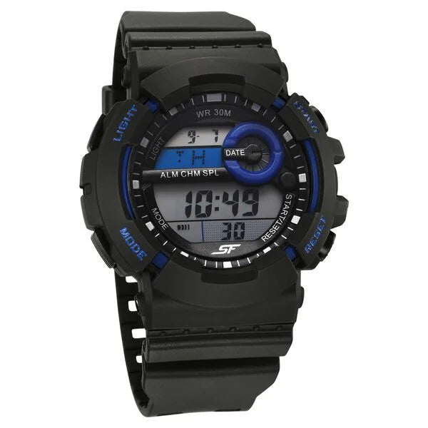 SF Digital Dial Black Polyurethane Strap Watch For Men 77130pp03w