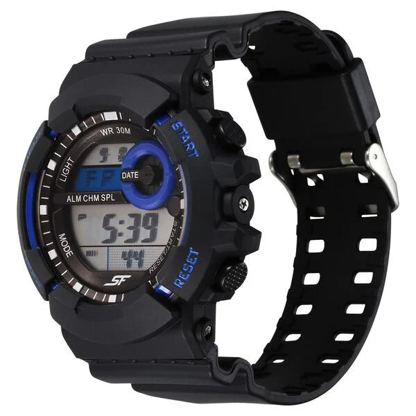 SF Digital Dial Black Polyurethane Strap Watch For Men 77130pp03w