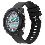 SF Zest Quartz Analog Digital Dial Black Polyurethane Strap Watch For Men 77131pp01w